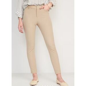 NEW Old Navy Pixie High Rise Secret Slim Pockets Tan‎ Women Career Pants Size 10